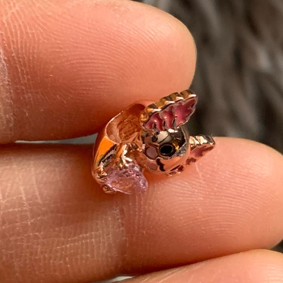 NWOT Mexican Axolotl Embraces Heart Gemstone Bead Charm Sterling Silver 925 - Picture 5 of 11